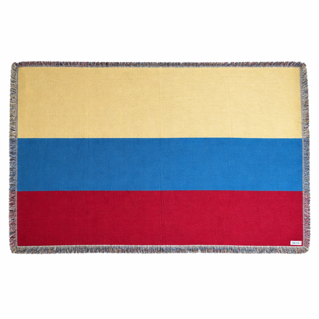 Colombian flag woven throw blanket