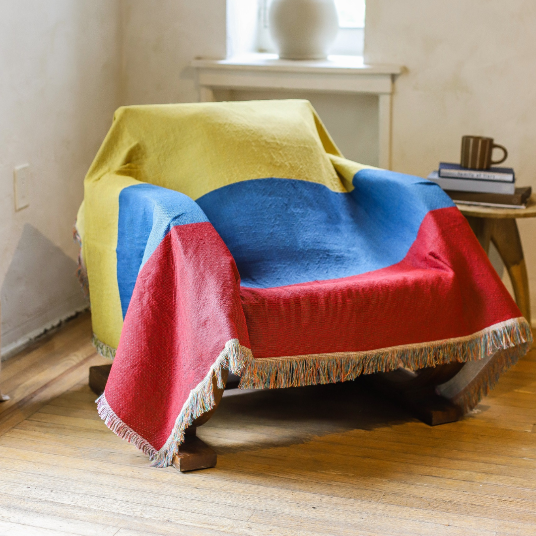 Colombia Flag Woven Throw Blanket
