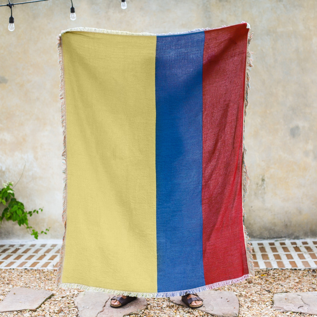 Colombia Flag Woven Throw Blanket