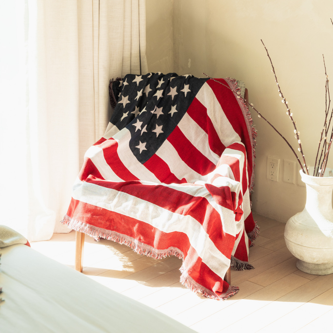 USA Woven Throw Blanket | 75x50 in
