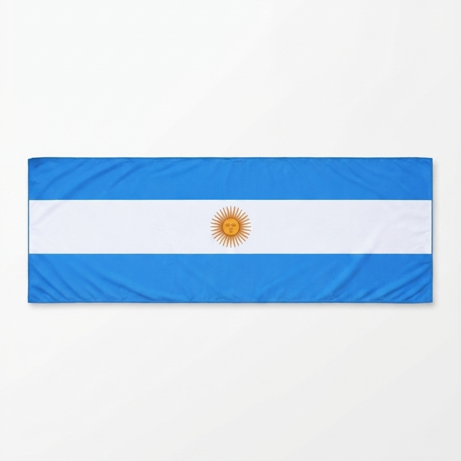 Argentina Flag Cooling Towel for Sports Fans | 90 x 30 cm + Silicone Case