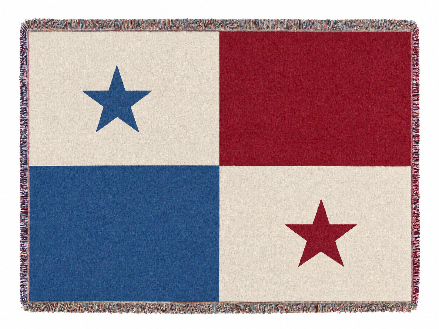 Panama flag Blanket with a red, blue, and white checkered pattern featuring stars.