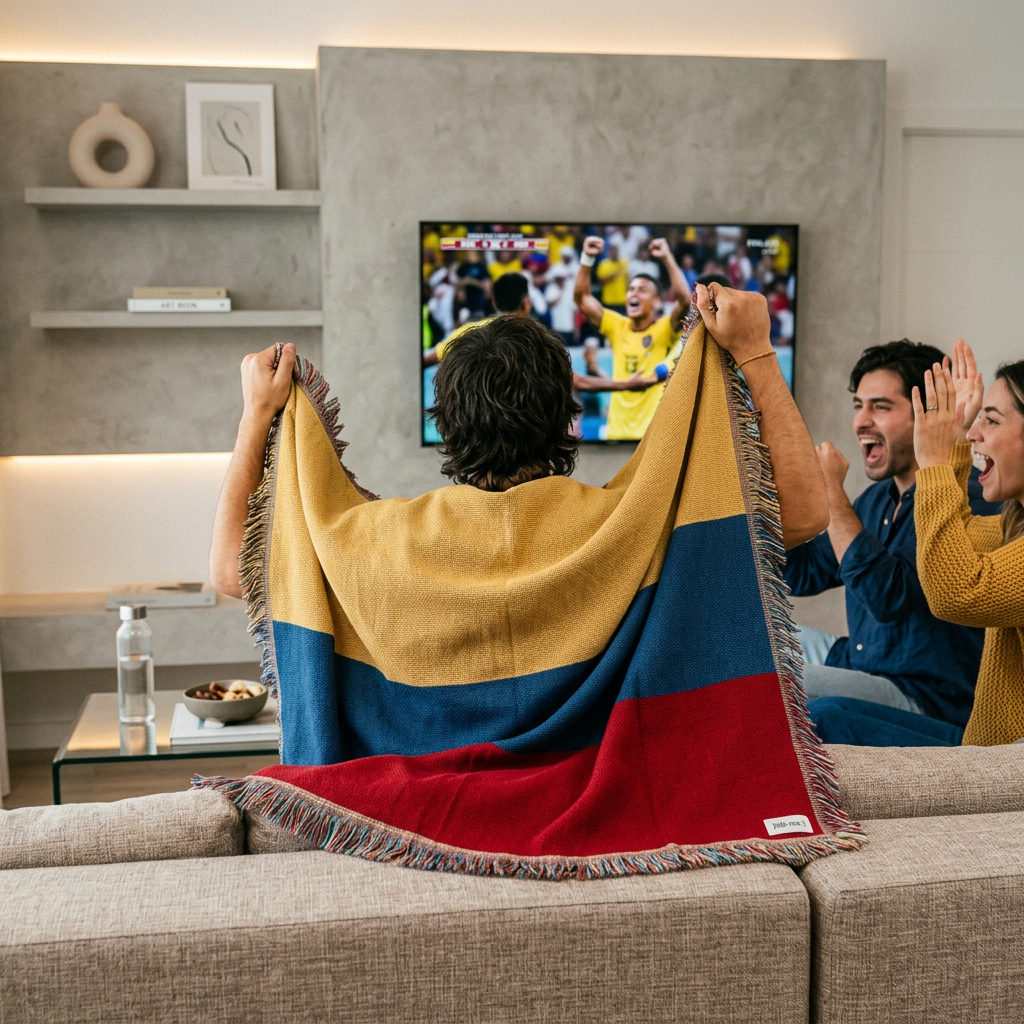 Paquete Futbol Fans de Colombia – Manta con bandera + Toalla refrescante | Edición limitada