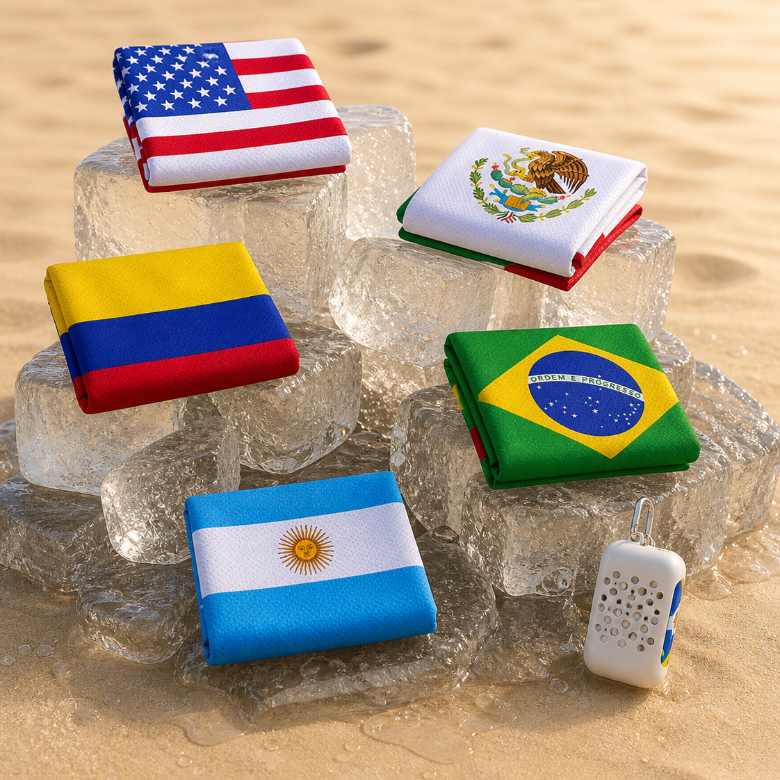 National flags cooling towels for sports fans