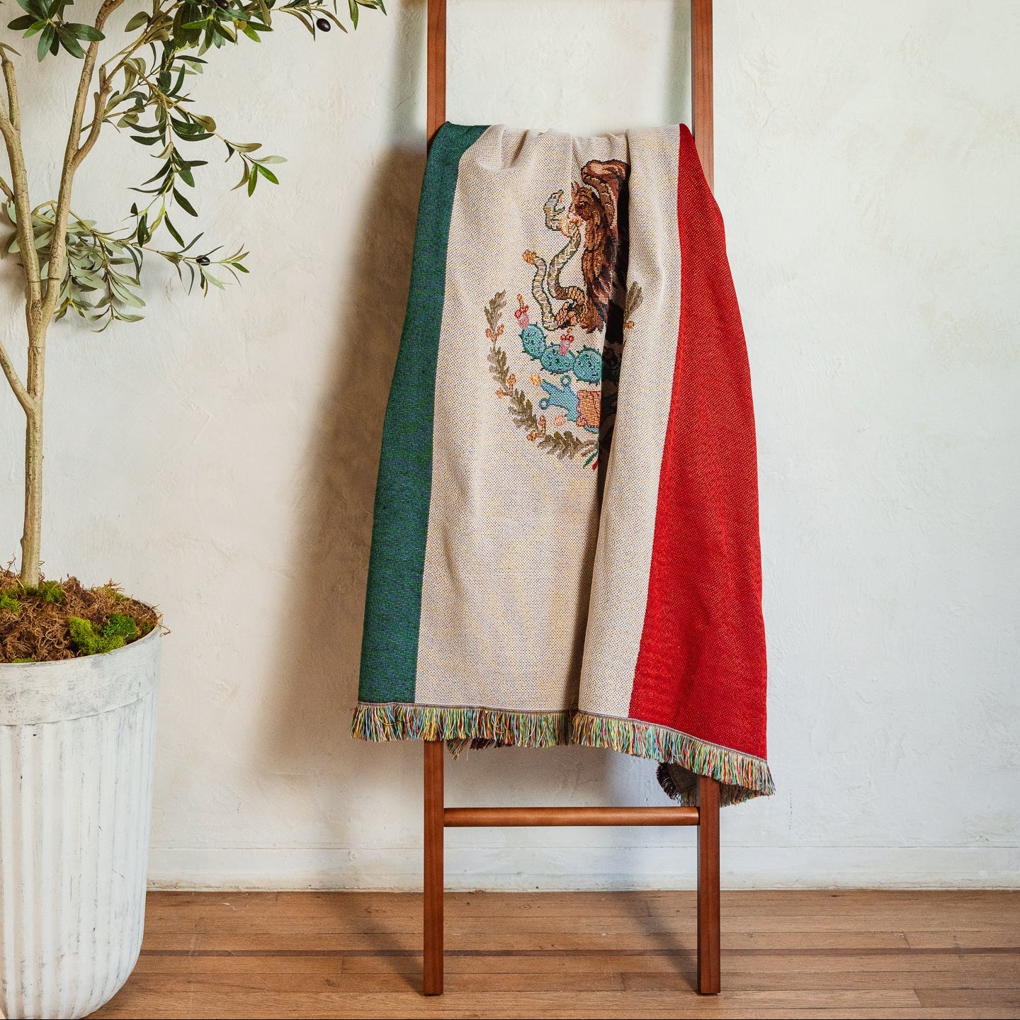 Mexico Flag Woven Throw Blanket | Jacquard, Not Printed | Ceibo House