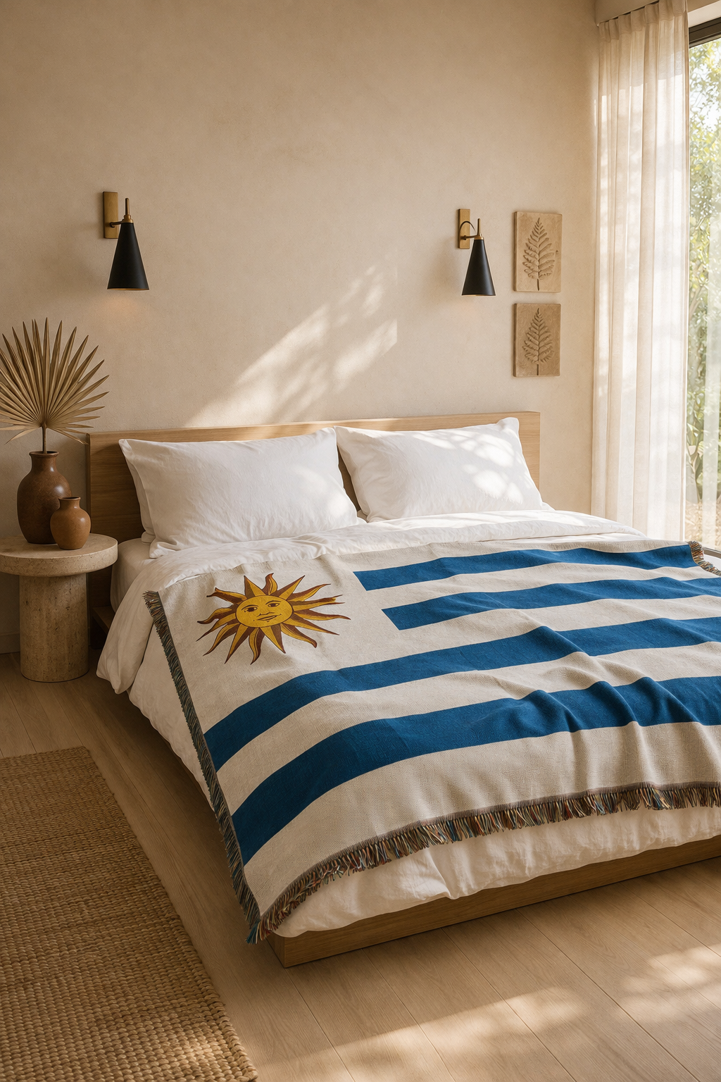 Uruguay Flag Woven Throw Blanket