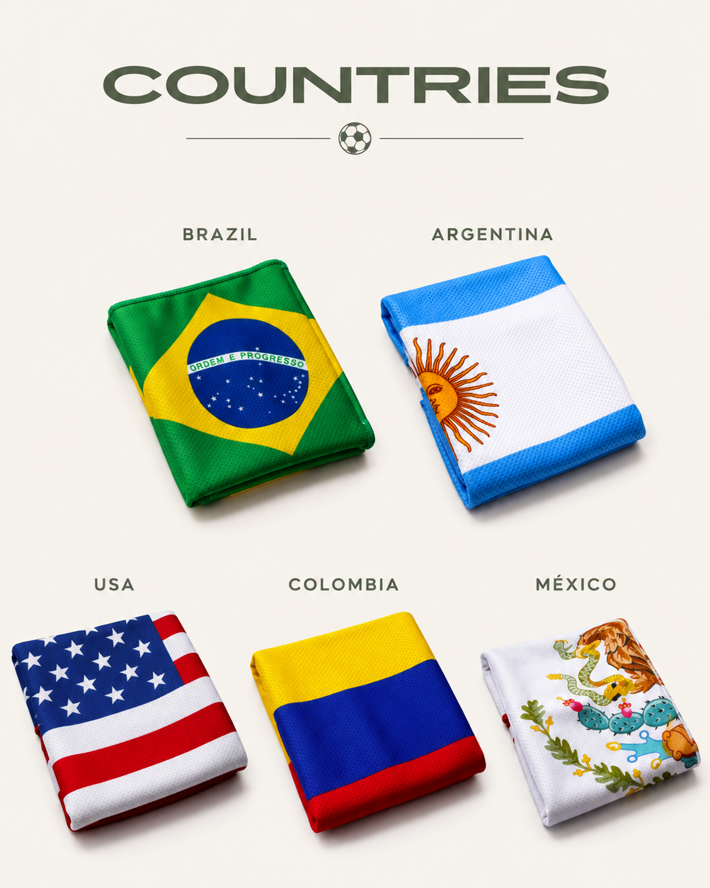 Sports Fans Cooling Towel with National Flag | 90x30 cm + Silicone Case