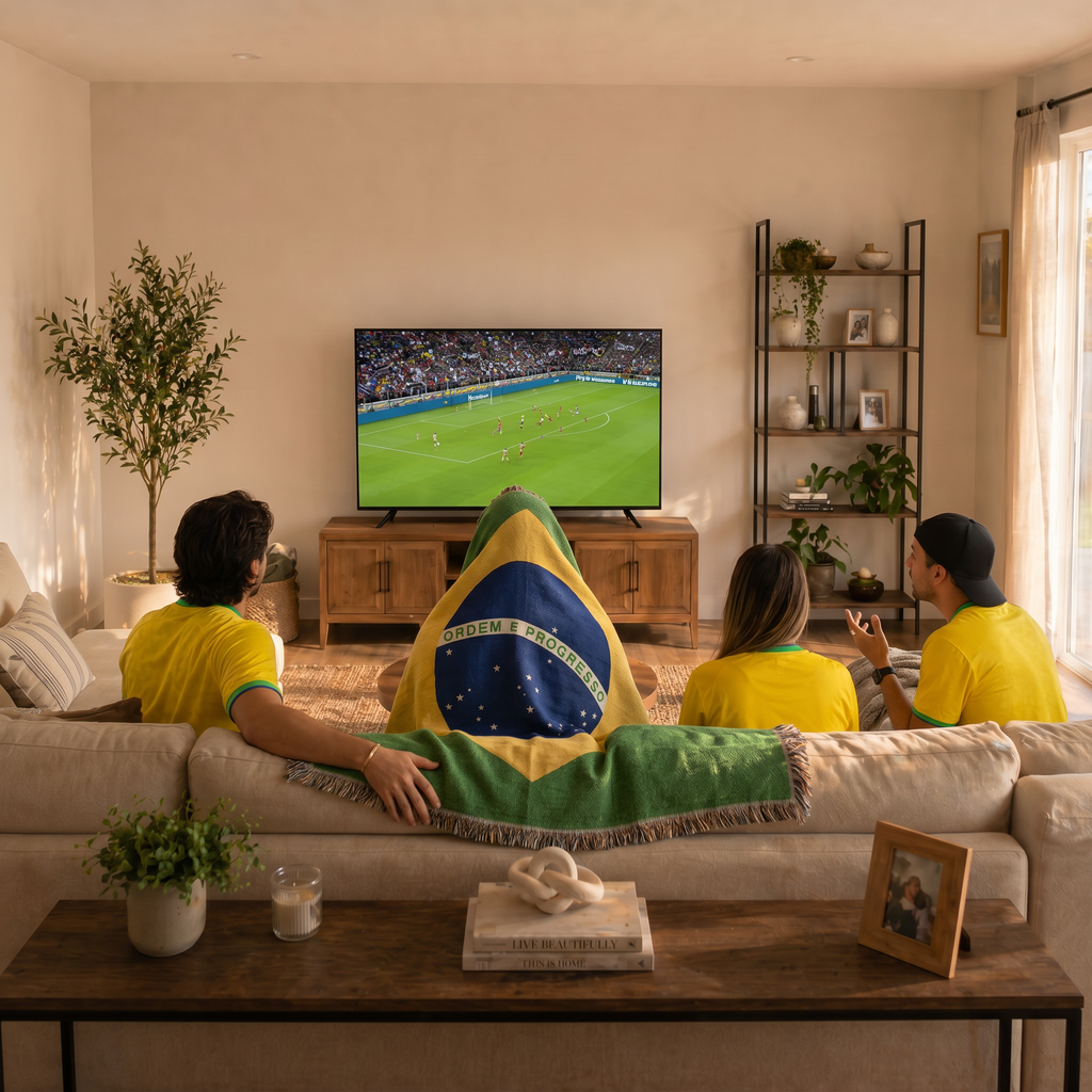 Paquete Futbol Fans de Brasil – Manta de bandera + Toalla refrescante | Edición limitada