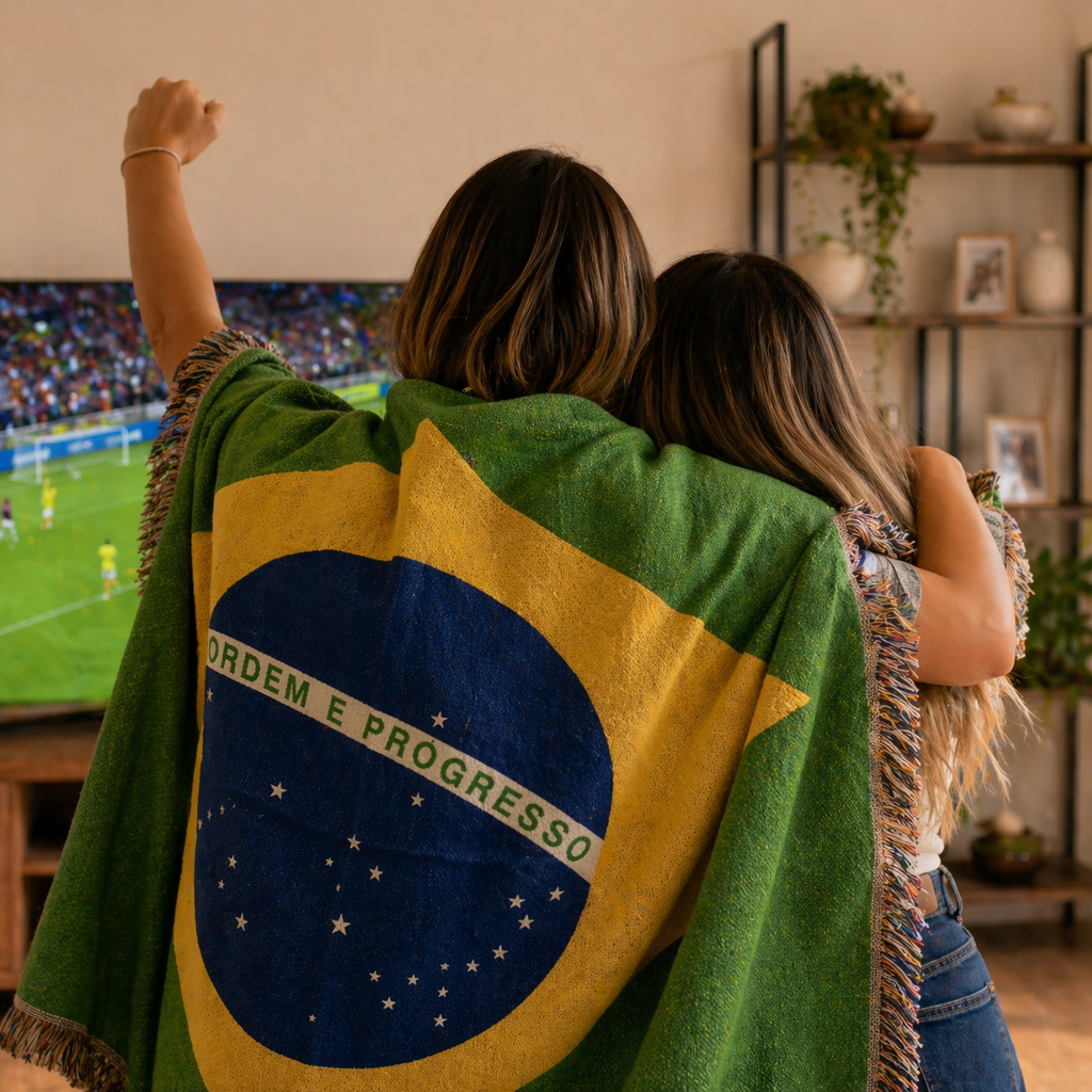 Paquete Futbol Fans de Brasil – Manta de bandera + Toalla refrescante | Edición limitada