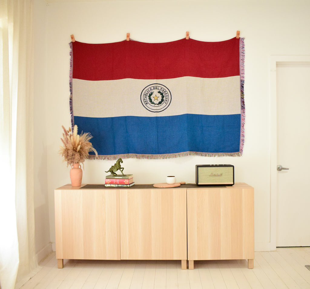 Paraguay woven throw blanket Ceibo House wall decor