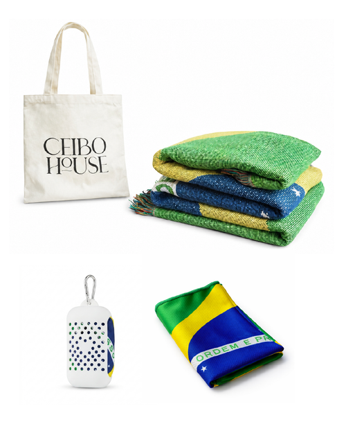 Brazil Fan Bundle – Flag Blanket + Cooling Towel | Limited Edition