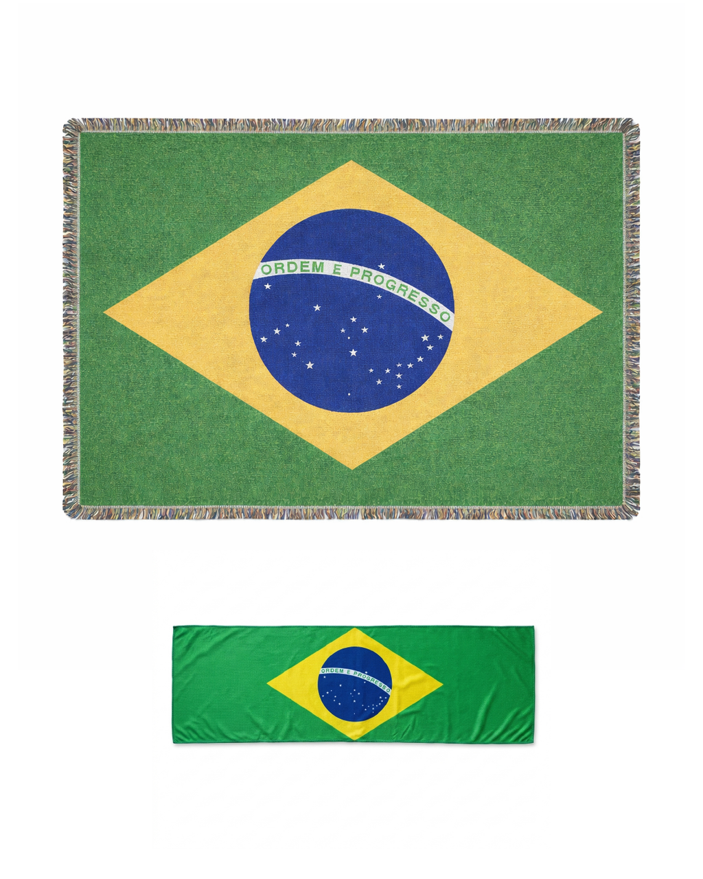 Paquete Futbol Fans de Brasil – Manta de bandera + Toalla refrescante | Edición limitada
