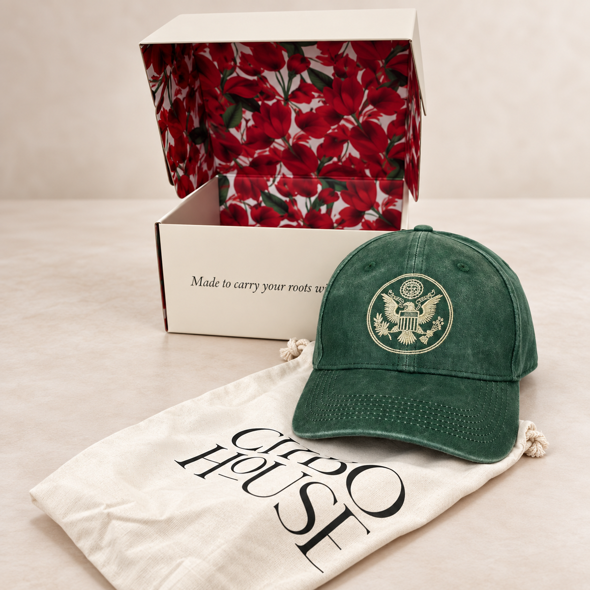 USA National Emblem Embroidered Baseball Cap – 100% Cotton
