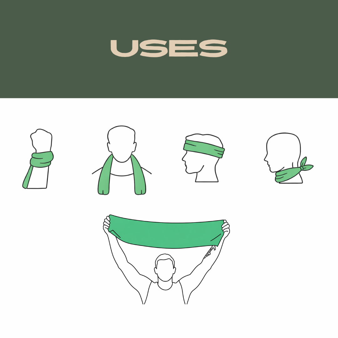 Ways to wear the flag cooling towel at the game