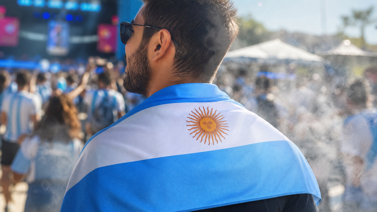 Argentina flag cooling towel for world cup match 2026